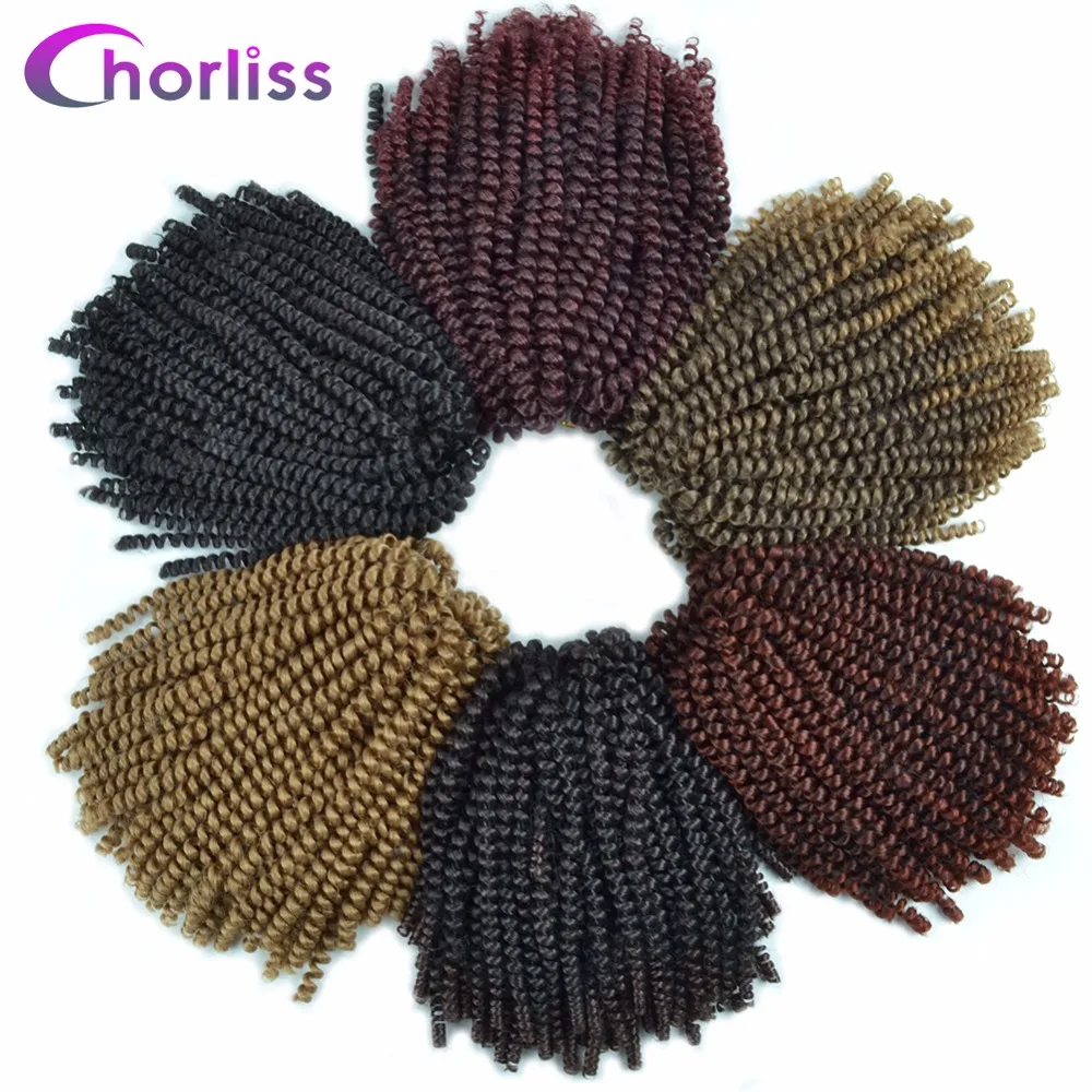 

Chorliss 8'' Crochet Braids Synthetic Braiding Hair Extension Jamaican Bounce Short Fluffy Afro Spring Twist Braids Hair Blonde