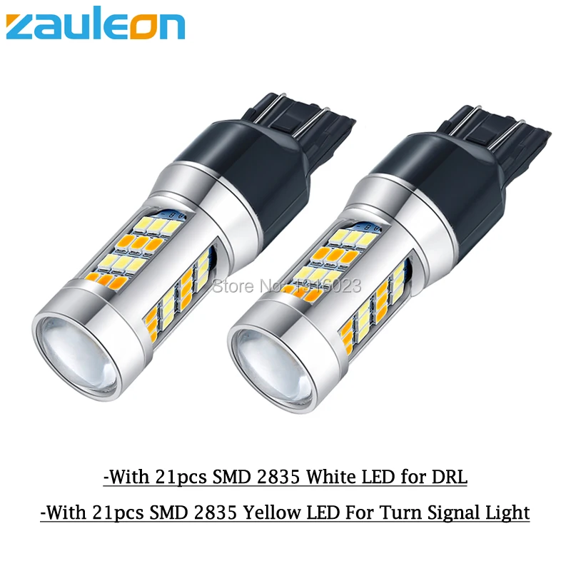 Светодиодный переключатель Zauleon T20 7443 2 шт. белый янтарный/желтый светодиодный