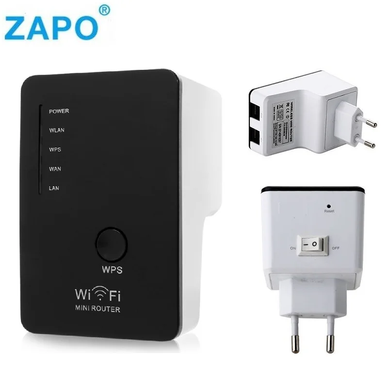 

ZAPO 300M Dual 2.4GHz Network Port Wireless ISP Mode Repeaters Bridge Extender 802.11n/g/b Protected Setup WIFI Signal Amplifier