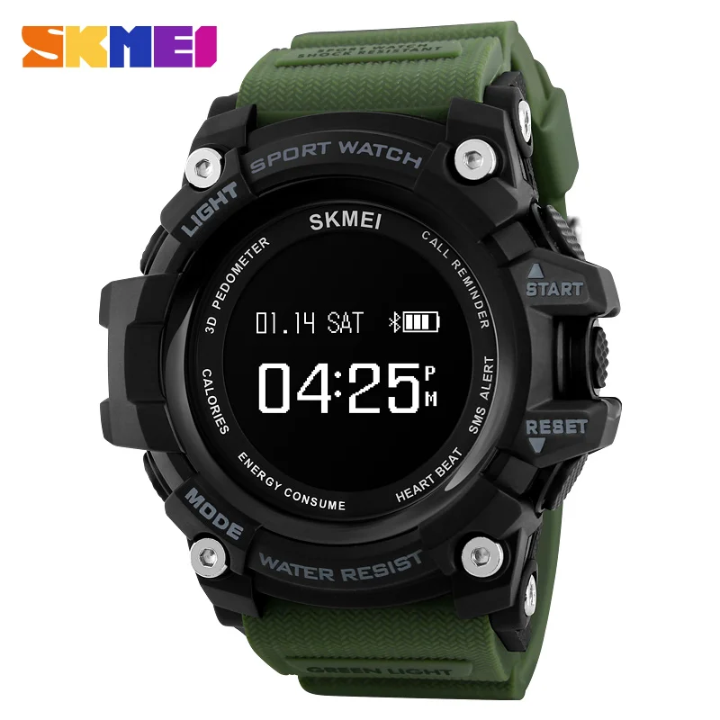 Fashion Smart Watch Men Pedometer Heart Rate Monitor Bluetooth Watch SKMEI Mens Watches Top Brand Luxury Digital Sports Watches