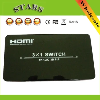 

Mini HDMI Switch 3x1 Switcher Converter Adapter 4 Ports Hub Box Audio 3D Video 3 in 1 out HDMI Splitter with Remote Control