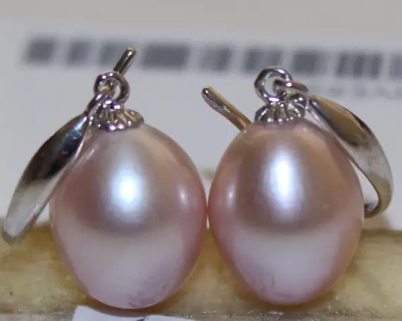 Пара 11 12 мм натуральный Лавандовый жемчуг в стиле барокко earring925s|Серьги-подвески|
