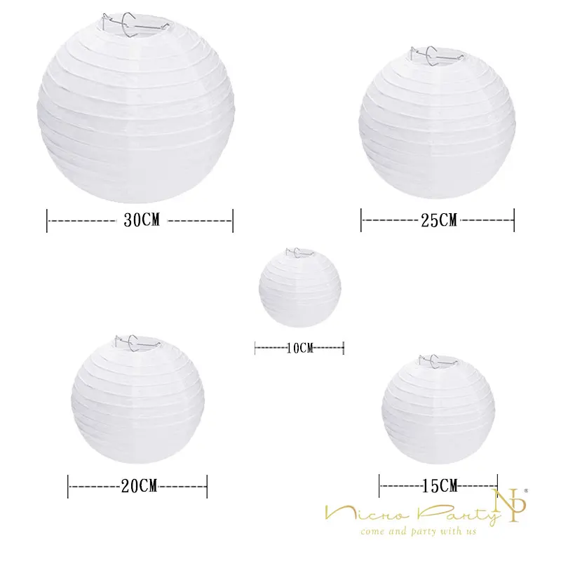 Nicro 10 шт./партия белая Круглая Бумажная лампа с фонариками для рукоделия, свадьбы, помолвки, Китайская классическая лампа для украшения# LS01