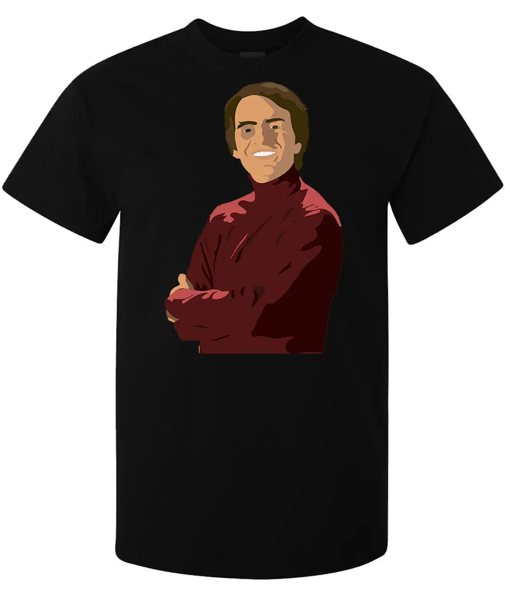 Carl Sagan минималистичный векторный художественный Рисунок Мужская (женская в наличии) футболка Черная крутая Повседневная Прайд Футболка