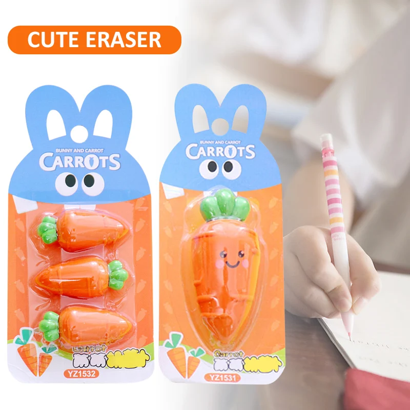 Мини Ластик морковь Милая мультяшная Резина ластик детей Экологически чистый ластик для школы офис коррекции принадлежности для малыша