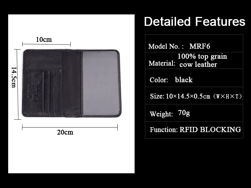MRF6 RFID Блокировка Обложка для паспорта для мужчин из натуральной коровьей кожи кредитные карты кошелек RFID защита бизнес держатель для карт кошельки