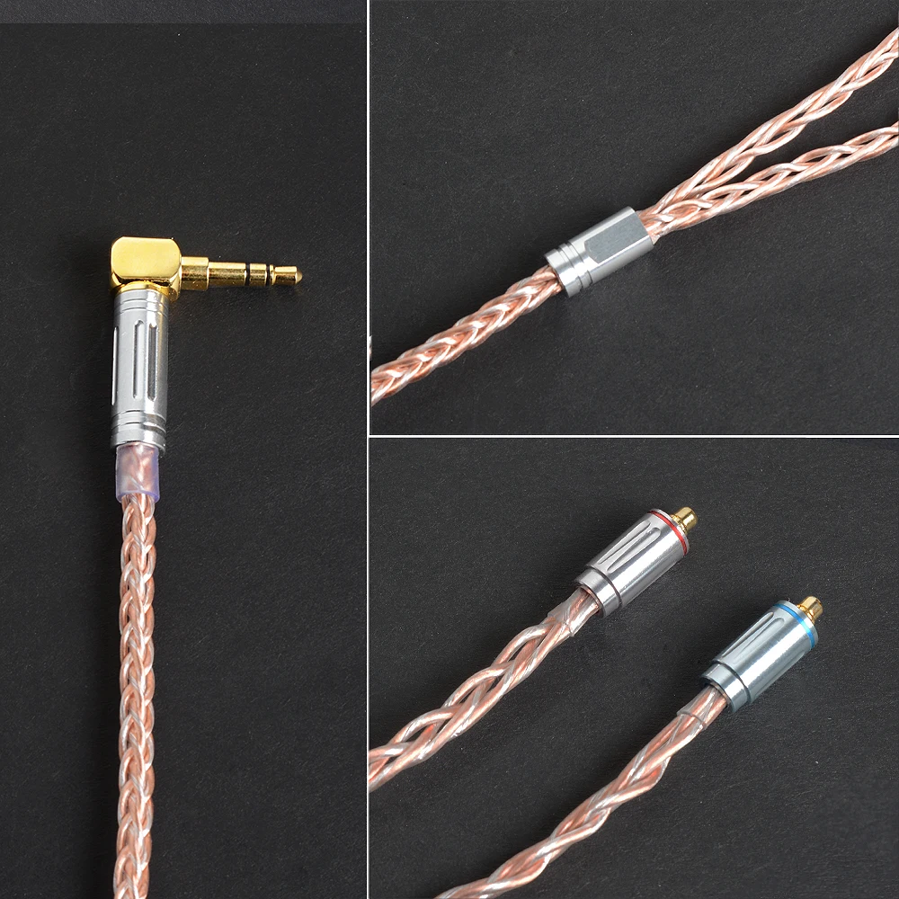 OKCSC 8 Core MMCX кабель 7N один кристалл покрытием серебро и медь обновление шнур для Shure SE846, SE535, SE315, SE215, UE900 XBA-Z5