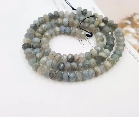 

NEW Natural Labradorite Abacus shape Faceted bead about 4x6mm DIY Jewelry Making