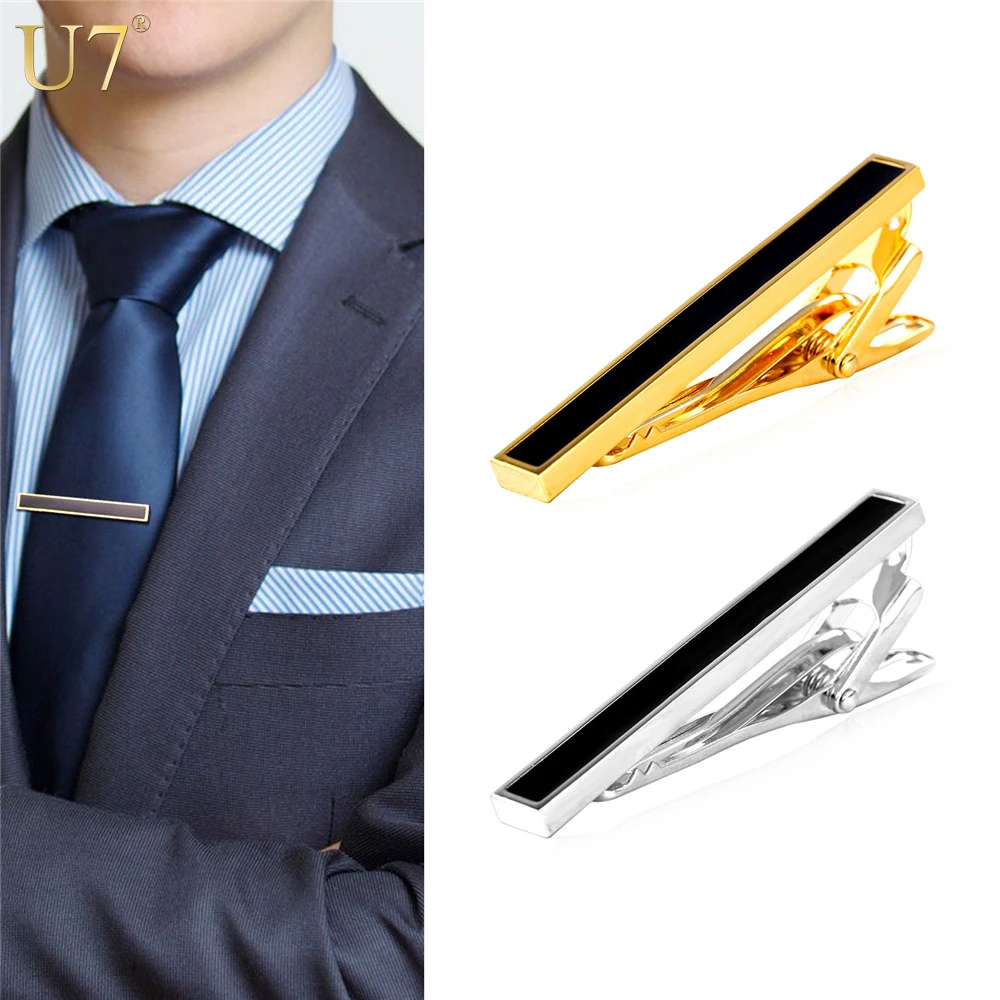 VVCome 3PCS Mens Classic Tie Clips Shirt Collar Clip Collar Bar for Necktie Gold Silver Black Tone Necktie Bar Pinch Clips Tie Pins