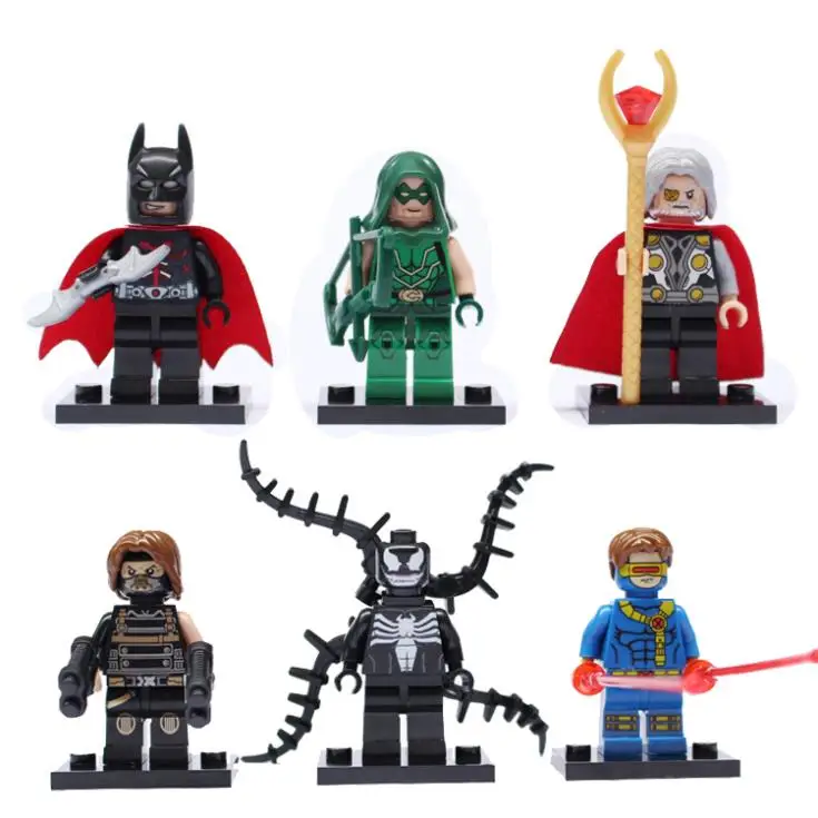 

6pcs/Set Marvel The Avengers Batman Captain America Hulk Bricks Toy Minifigs Building Blocks Compatible With Lego