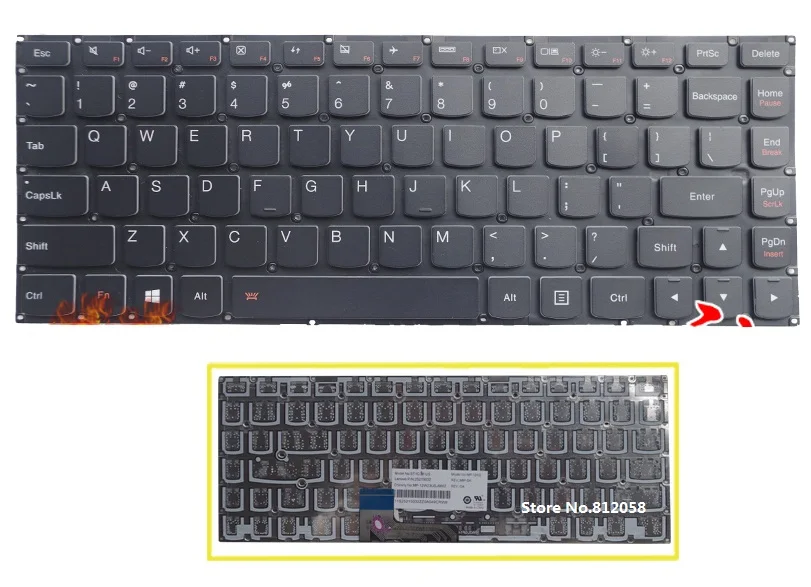 SSEA Новая Клавиатура США без рамки для lenovo Ideapad Yoga 2 13 U31 Клавиатура ноутбука