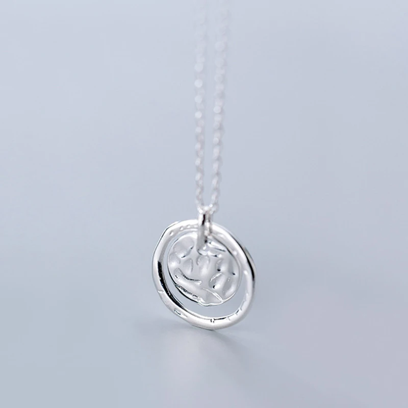 INZATT Настоящее серебро 925 проба минималистичное круглое ожерелье для модных женщин вечерние ювелирные изделия Hophip аксессуары подарок