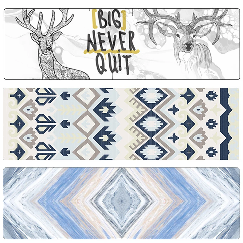 

Kitchen Carpets PVC Leather Floor Mats Large Floor Carpets Doormats Bedroom Geometric Print Waterproof Oilproof Kitchen Rugs