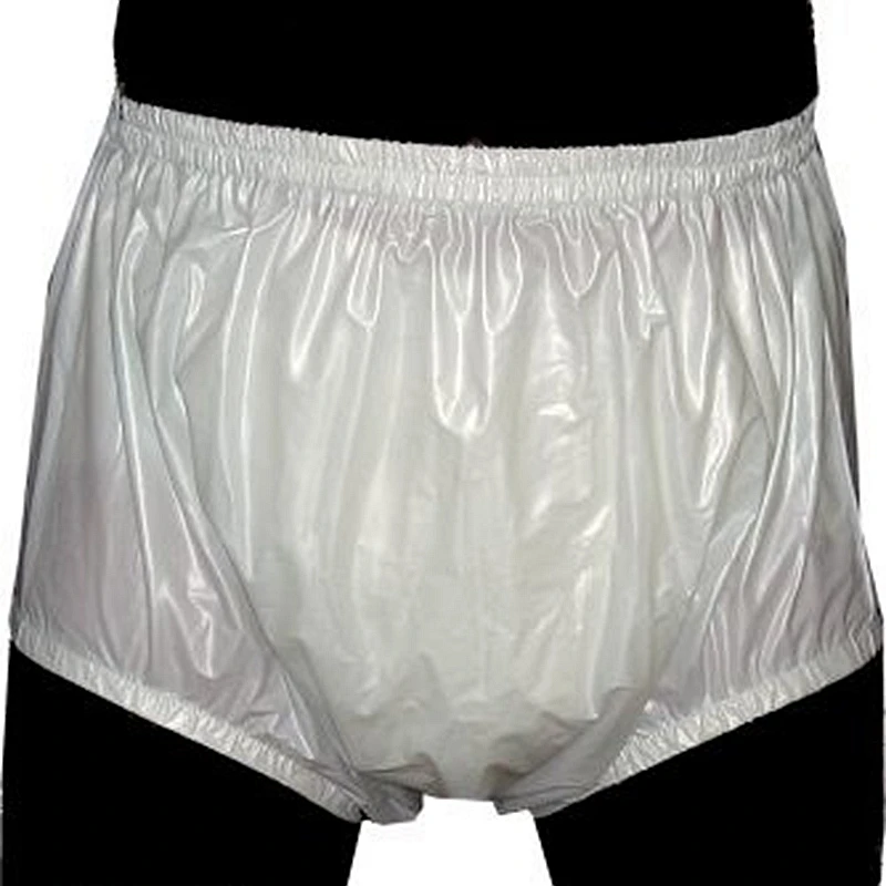 Pull on Plastic Pants Underwear Men Boxers Shorts Men PVC Incontinence Shorts 2PCS incontinence pants