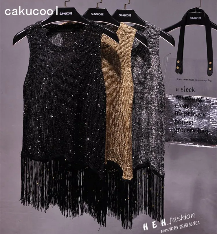 Cakucool для женщин bling Трикотажная майка топ платье с открытыми плечами сексуальное