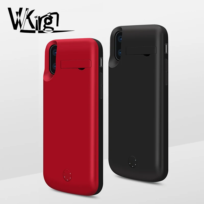 Beste VVKing 5000 mah 6000 mah Batterij Case Voor iphone XS Max Cover 1A Fast Charger Case Voor iphon X XS XR Power Bank Geval Ondersteuning Audio