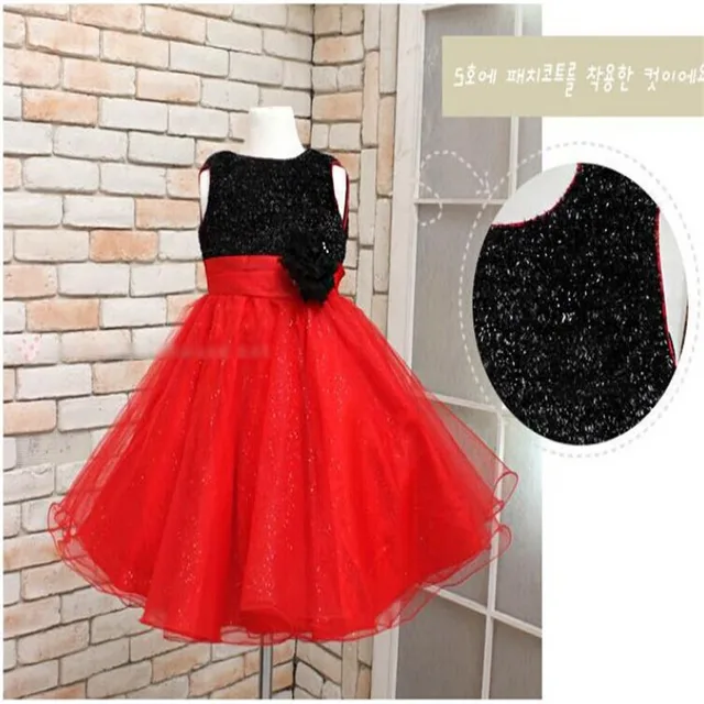 red and black little girl dresses