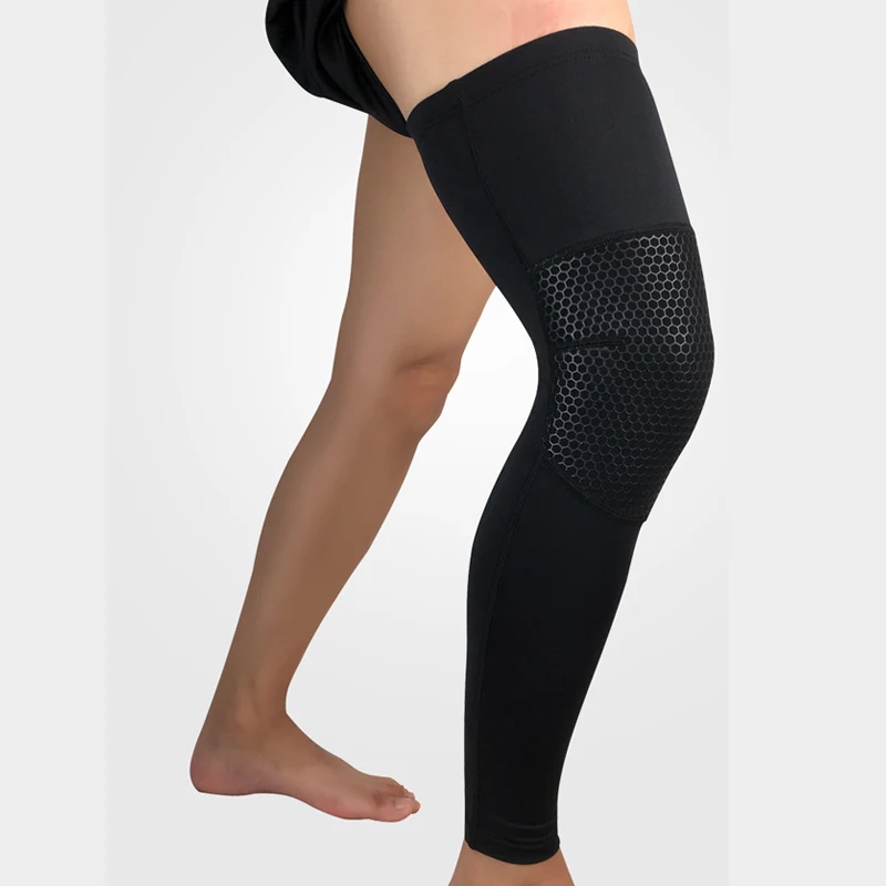 1 زوج ضغط العسل الركبة سادة الرياضة السلامة كرة السلة نيباد تنفس الساق كم الطائرة Legwarmers الركبة حامي
