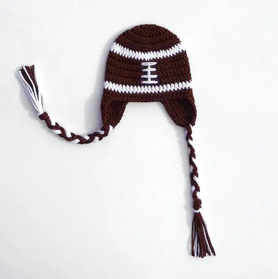 free shipping, Crocheted Baby Boy Football Hats , baby Football Hat