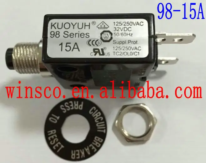 KUOYUH Circuit Breaker 88 Series 10A 125/250VAC 32VDC-50VDC - Foto 2