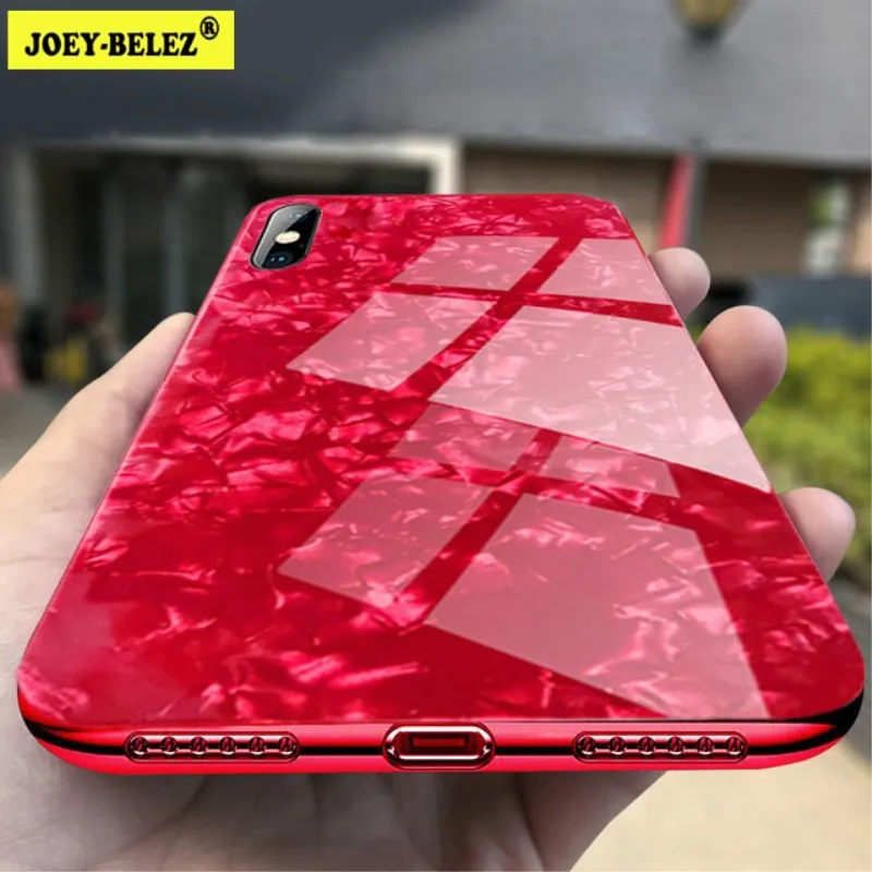 

Tempered Glass Phone Case For iPhone XS MAX Marble Shell Soft TPU Edge Protective Cover For iPhone X XR Xs MAX Bling Cases Coque