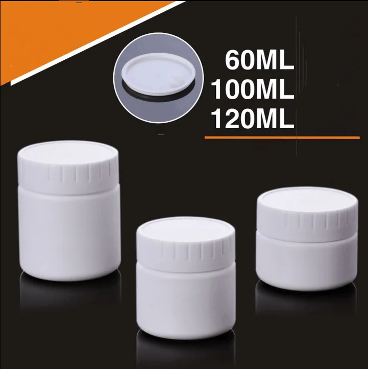 

60g 100g 120g White Plastic Empty jar Bottle Wholesale Retail Top Grade Originales Refillable Ceram Empty Cosmetic Containers