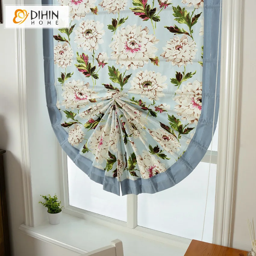 Included Curtains Fan Shaped Printed Curtain Thickening Linen Included Curtains Fan Shaped Printed Curtain Thickening Linen Cotton Rollor Blind Roman Shade Blinds Customized In From Home Garden On