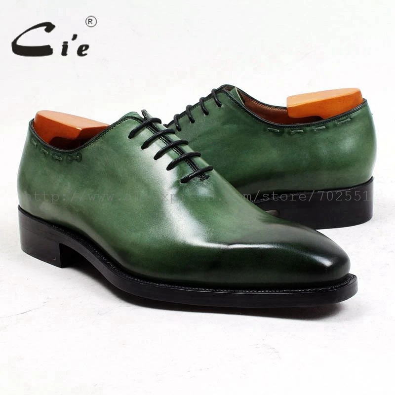 Cie/мужские туфли ручной работы из натуральной телячьей кожи с квадратным носком; зеленый цвет; дышащая кожаная подошва goodyear; ox495