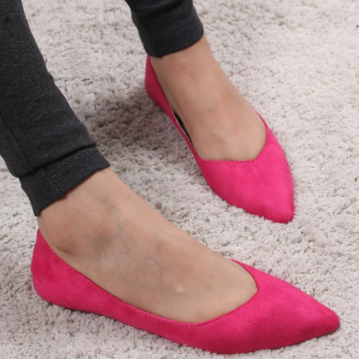 hot pink pointed flats