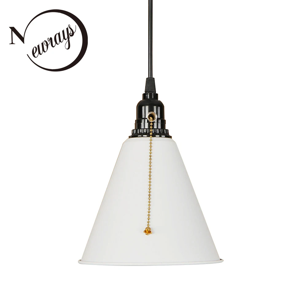 Modern iron creative black painted pull chain switch hanging lamp E27