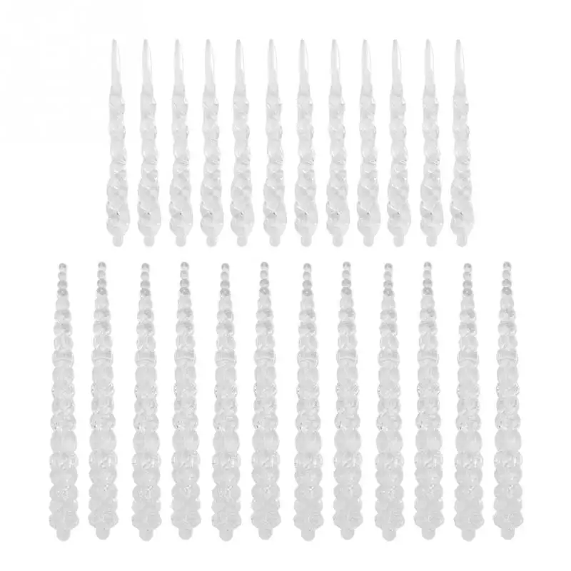 

24PCS Acrylic Hanging Icicles Drop Ornament for Xmas Tree Pendent Wedding Party Decoration Diamond Powder for holiday party