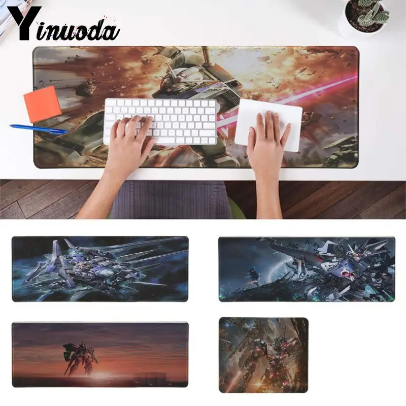 

Yinuoda New Design Japanese anime GUNDAM Keyboards Mat Rubber Gaming mousepad Desk Mat Beautiful Anime Lockedge Mouse Mat