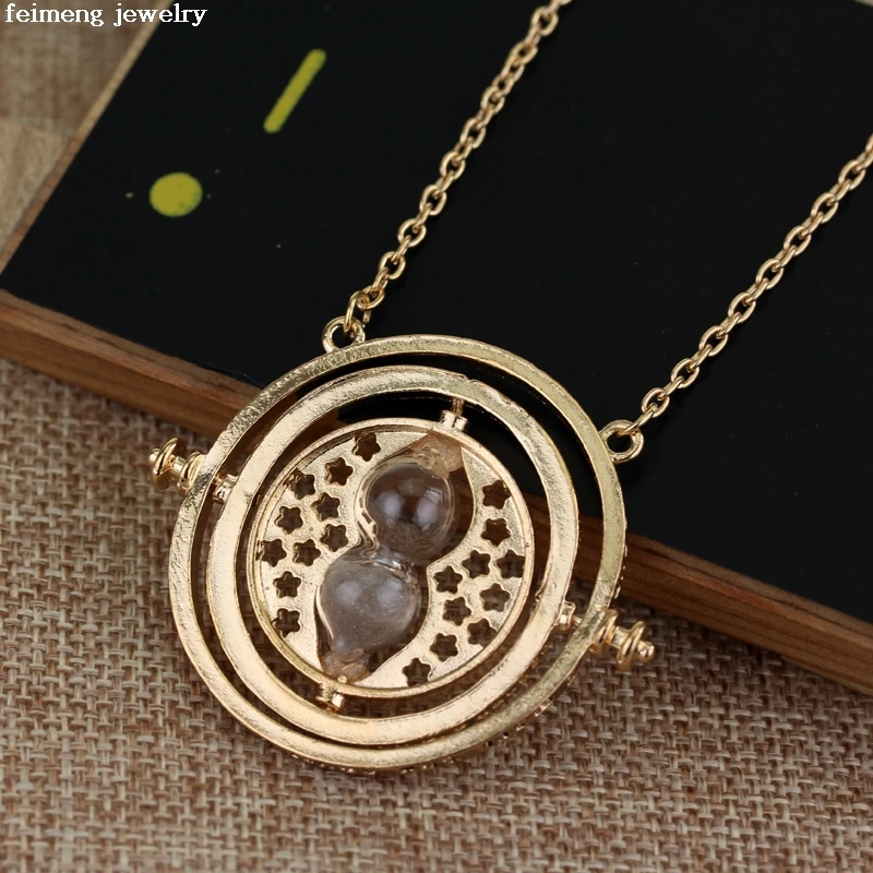 

7 Types Wholesale Hermione Granger Time Turner Long Necklace Rotatable Hourglass Spins Necklace Time-Turner Horcrux Jewelry