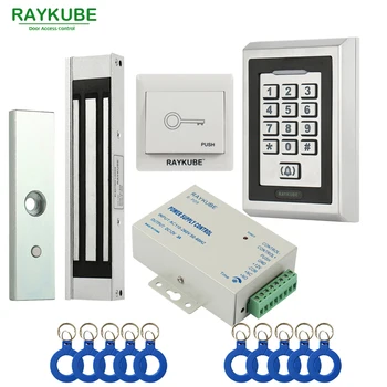 

RAYKUBE Electric Magnetic Lock Access Control System Kit 180KG/280KG + Metal FRID Keypad Door Lock