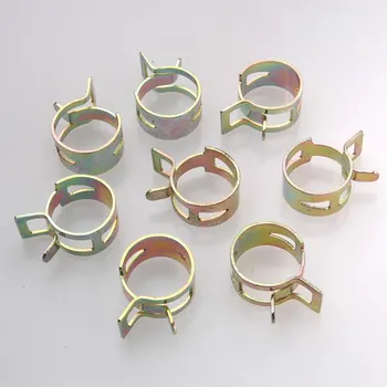 

10pcs 18mm 23/32" Fuel Spring Clip Action Hose Lines Oil Water Hose Clip Pipe Air Tube Clamp Fitting Metal Clamps Clip Fastener