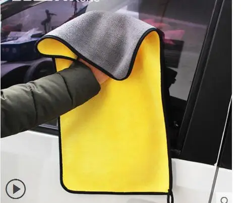 

yellow thicken car wash towel wipe the car without traces water lint-free car accessories towel