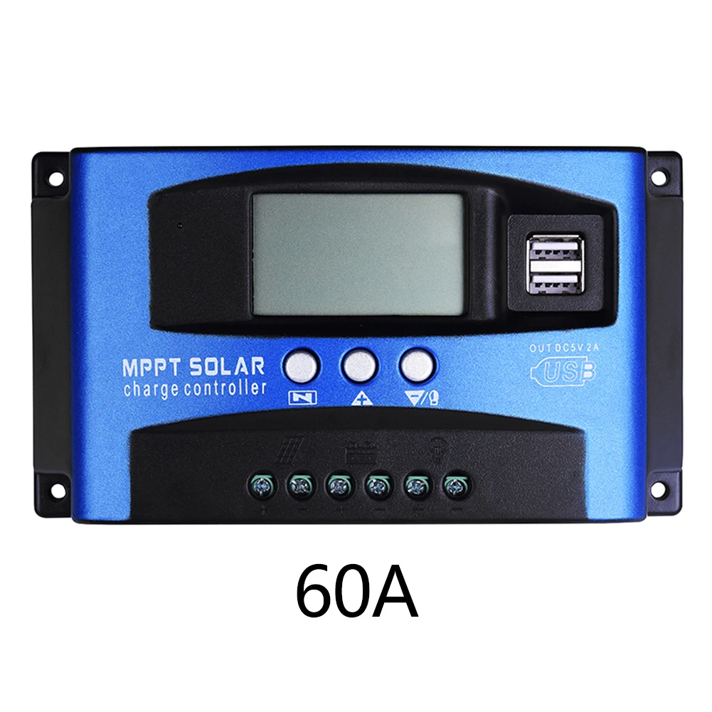 Controlador de Carga Regulador do Carregador Pwm com Regulador de Carregador de Painel de Célula Solar 60a 100a 12v 24v Auto Trabalho Saída Usb Dupla Lcd 30a - 40a 50a Renovação da Casa