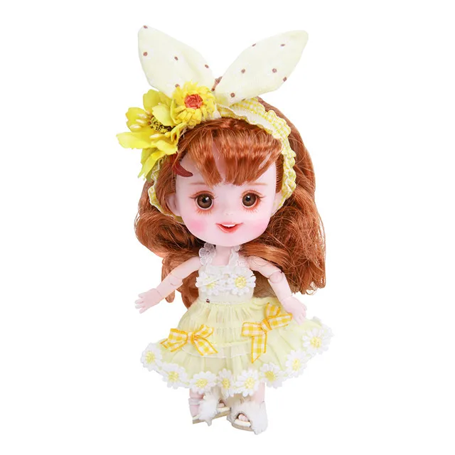 Мечта фея 1/12 BJD кукла 26 шарнирное тело ob11 мини кукла с обувью 14 см милая детская Подарочная игрушка, имя от DODO - Цвет: sunflower