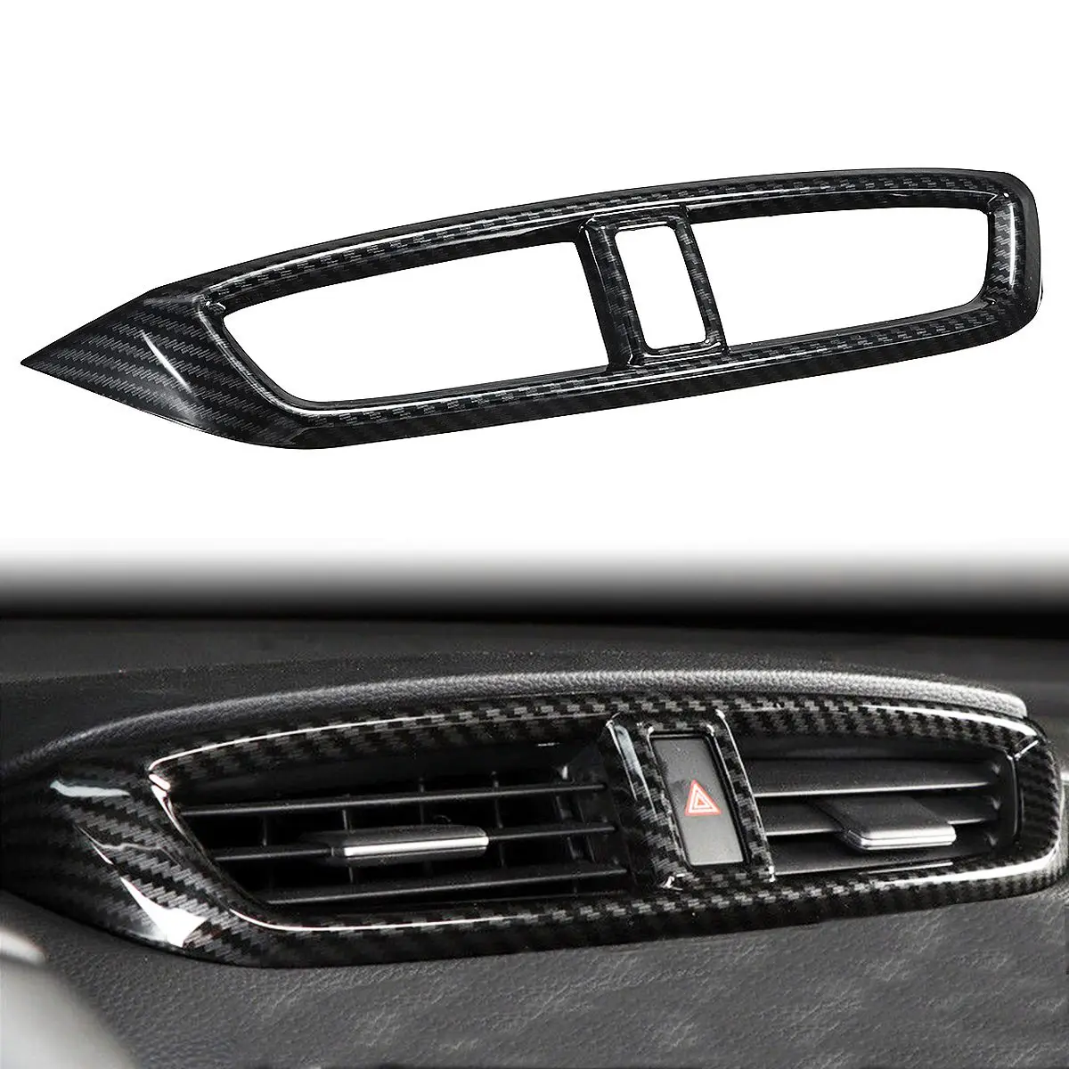 

Middle A/C Vent Cover Trim for Honda for CRV 2017 2018 Carbon Fiber Style Auto Interior Air Outlet Mouldings Freeshipping