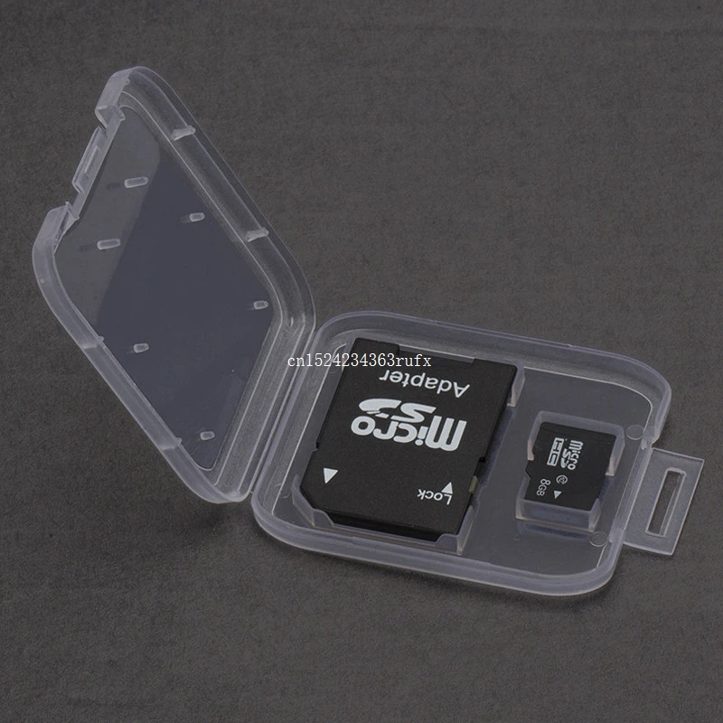 

2000 pcs SD TF Card Case Box Transparent Standard SD SDHC Memory Card Case Holder Box Storage Carry Storage Box for SD TF Card