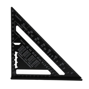 

Triangular Measuring Ruler 7 Inch Metric Aluminum Alloy Speed Square Roofing Triangle Angle Protractor Trammel Tester Tools