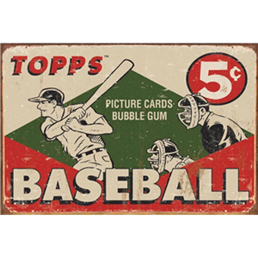 

Vintage Metal Poster Baseball Decorative Antique Metal Tin Signs Shabby Chic Home Shop Sport Retro Art Poster Plate Decor