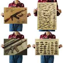 51,5×36 см всемирно известный пистолет Танк плакаты Военные Вентиляторы Винтаж Плакат крафт бумага декоративная живопись ретро плакаты стены стикеры