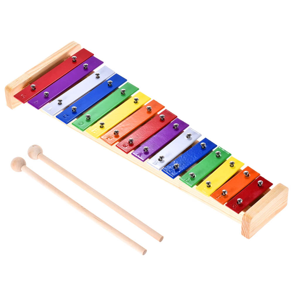15 Tone Kids Glockenspiel Xylophone Colorful Note Educational Musical