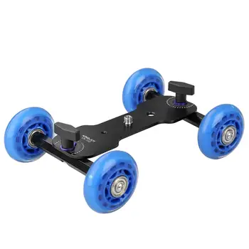 

KINGJOY VX-103 Tabletop Mobile Rolling Slider Dolly Car,Skater Video Track Rail for Speedlite DSLR Camera Camcorder Rig