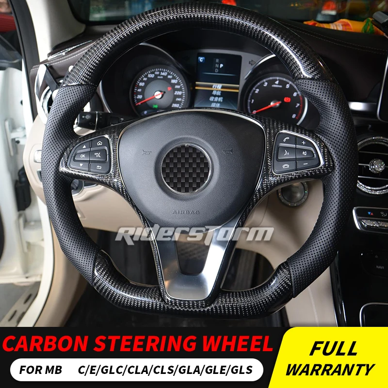 W205 углеродное Рулевое колесо для Mercedes w213 w117 GLA GLC GLE GLS CLS класс волокно рулевое