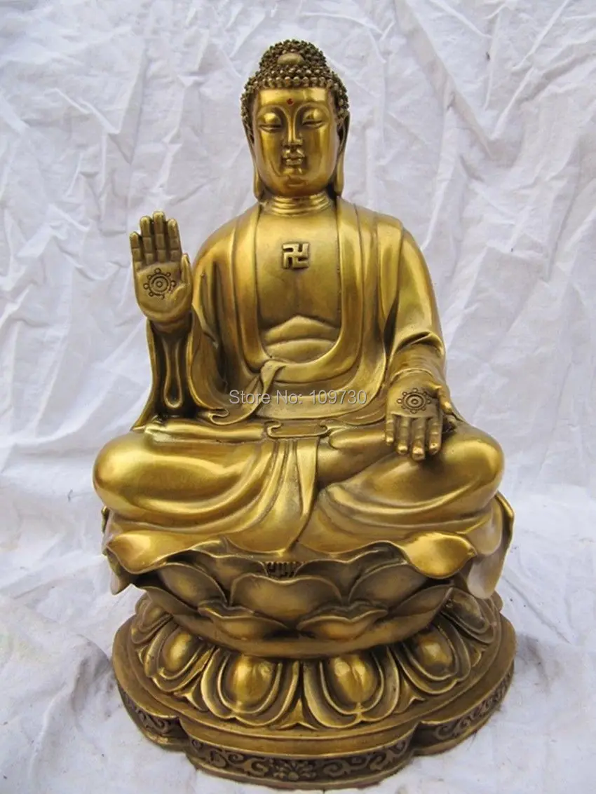 bir 001934 Tibet buddhism pure brass copper Amitabha Vairocana ...