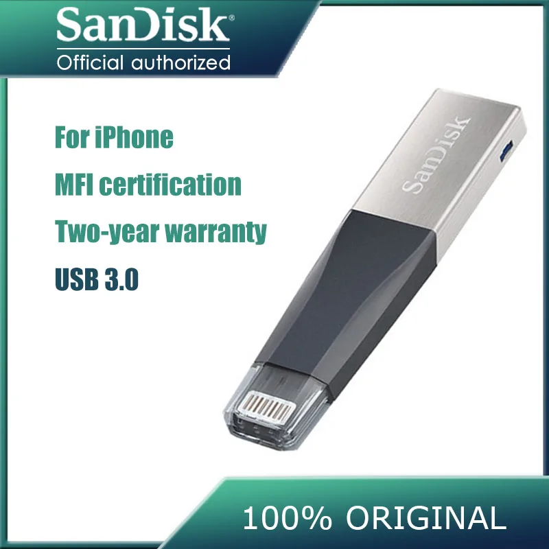 SanDisk OTG USB флеш накопитель 128GB USB3.0 stick 64GB 256GB SDIX40N с двойным интерфейсом для iPhone iPad APPLE