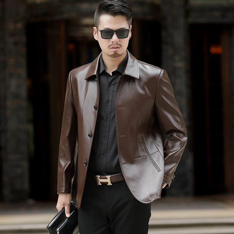 1818 New Fashion Men Spring Clothes Genuine Leather Jacket