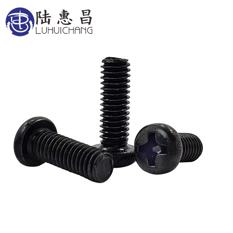 luchang 500pcs Laptop Screw Computer Repair Screw Steel Screws Cross Socket Round Head Cap Black